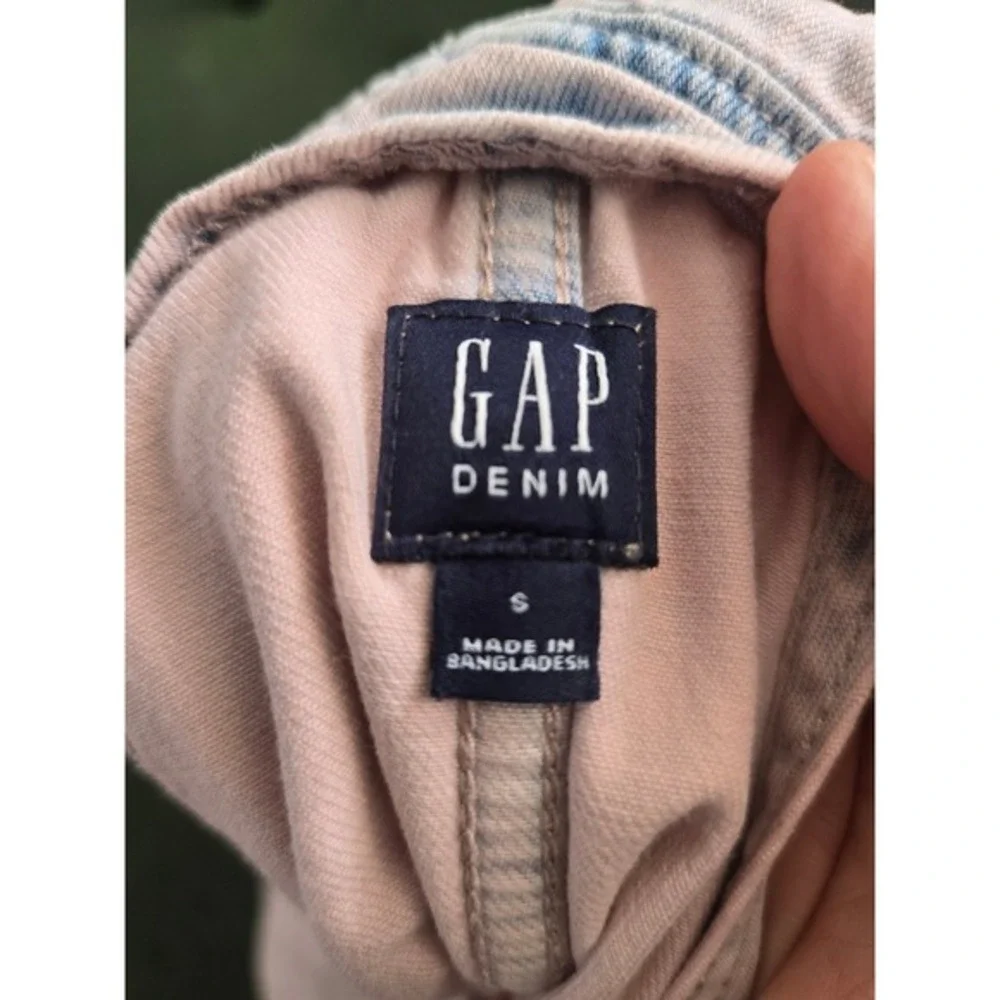 Gap Kids‎ Pink Acid Wash Denim Pinafore Dress Button Front Jumper Size S 6-7